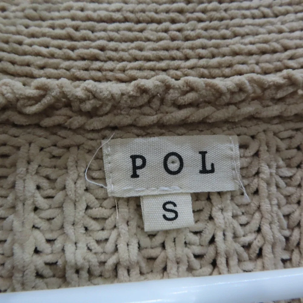 POL Knit Chunky Oversized Cropped Cardigan‎ Sweater Boho Floral Button Small